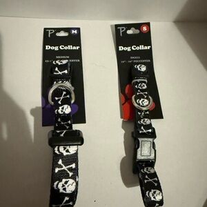 Black and White Skull and Crossbones Dog Collar